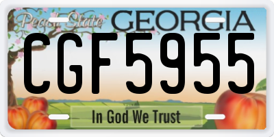 GA license plate CGF5955