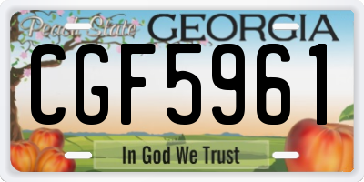 GA license plate CGF5961