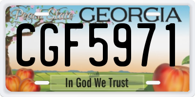 GA license plate CGF5971
