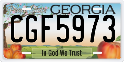 GA license plate CGF5973