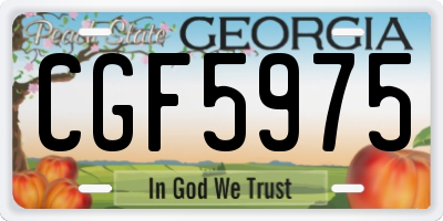 GA license plate CGF5975