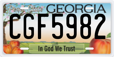 GA license plate CGF5982