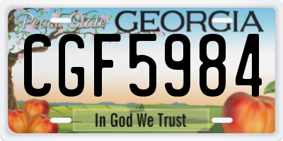 GA license plate CGF5984