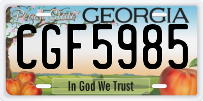 GA license plate CGF5985