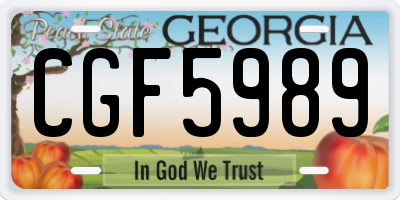 GA license plate CGF5989