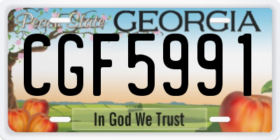 GA license plate CGF5991