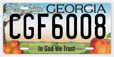 GA license plate CGF6008