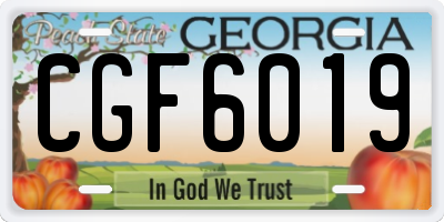 GA license plate CGF6019