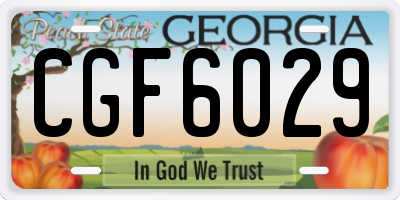 GA license plate CGF6029