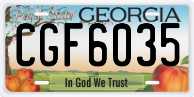 GA license plate CGF6035