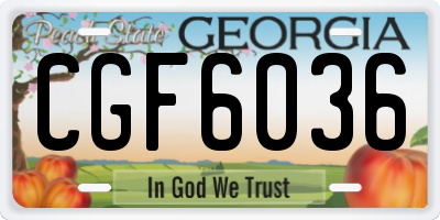 GA license plate CGF6036