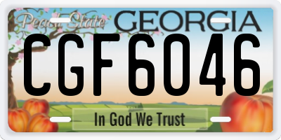 GA license plate CGF6046