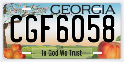 GA license plate CGF6058