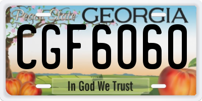 GA license plate CGF6060