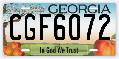 GA license plate CGF6072