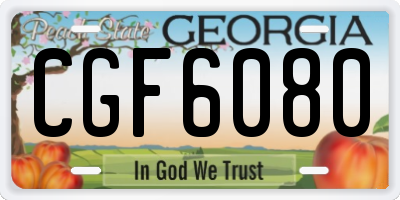 GA license plate CGF6080