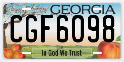 GA license plate CGF6098