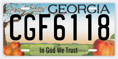 GA license plate CGF6118