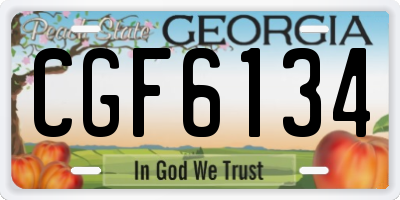 GA license plate CGF6134