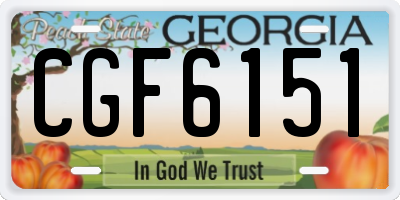 GA license plate CGF6151