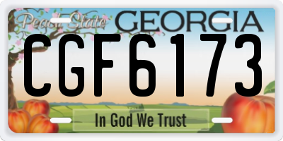 GA license plate CGF6173