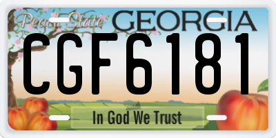 GA license plate CGF6181