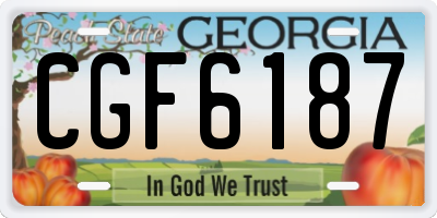 GA license plate CGF6187
