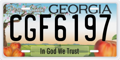 GA license plate CGF6197