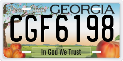 GA license plate CGF6198