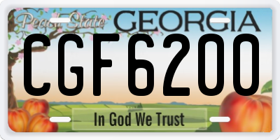 GA license plate CGF6200