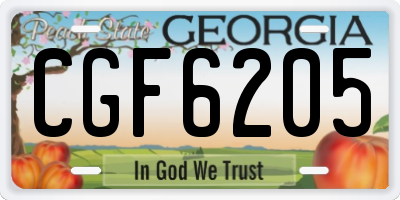 GA license plate CGF6205