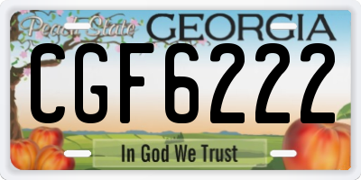 GA license plate CGF6222