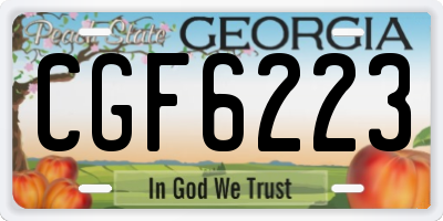 GA license plate CGF6223