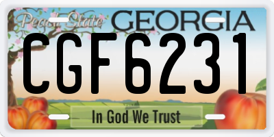 GA license plate CGF6231