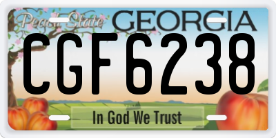 GA license plate CGF6238