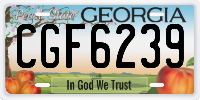 GA license plate CGF6239