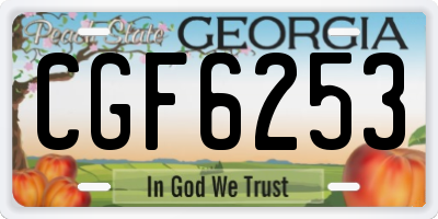 GA license plate CGF6253