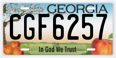 GA license plate CGF6257