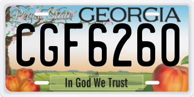 GA license plate CGF6260