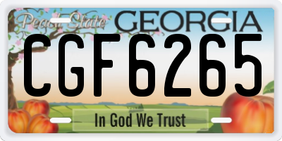 GA license plate CGF6265