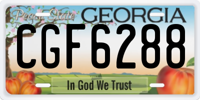 GA license plate CGF6288