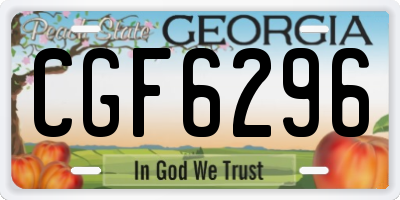 GA license plate CGF6296