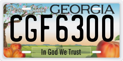 GA license plate CGF6300