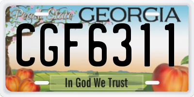 GA license plate CGF6311