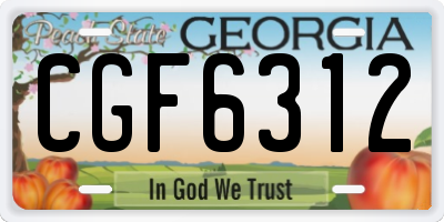 GA license plate CGF6312