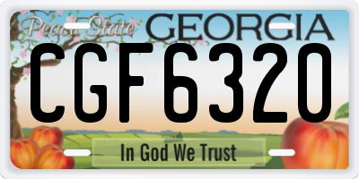 GA license plate CGF6320