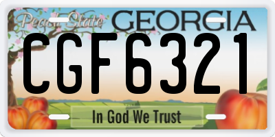 GA license plate CGF6321