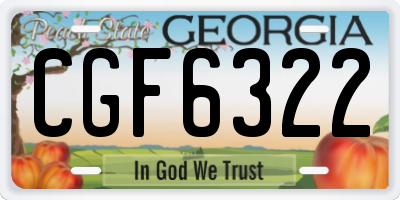 GA license plate CGF6322