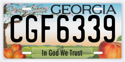 GA license plate CGF6339