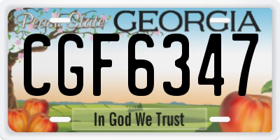 GA license plate CGF6347